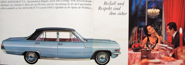 Opel Diplomat V8 Modellprogramm 1964 Automobilprospekt (1277)